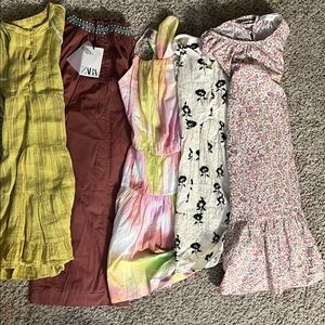 Zara Yellow Ruffled Tiered Sundress Casual